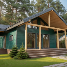 Каркасный дом 7х9 с верандой - Дачное строительство | Окна, балконы, лоджии