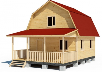 Проект двухэтажного каркасного дома 6х6 с верандой - Дачное строительство | Окна, балконы, лоджии