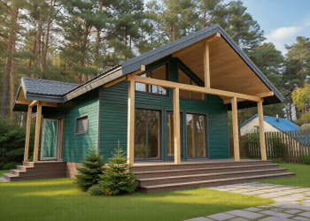 Каркасный дом 7х9 с верандой - Дачное строительство | Окна, балконы, лоджии