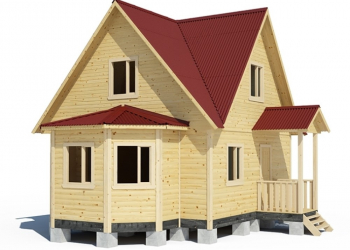 Проект двухэтажного каркасного дома 6х6 с тремя фронтонами и эркером - Дачное строительство | Окна, балконы, лоджии