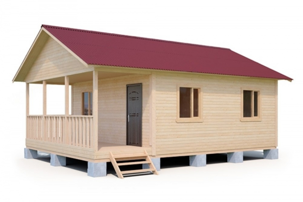 Проект каркасного дома 6х6 с верандой 2х6 - Дачное строительство | Окна, балконы, лоджии