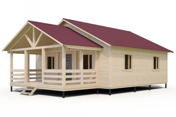 Проект каркасного дома 8х8 с верандой - Дачное строительство | Окна, балконы, лоджии