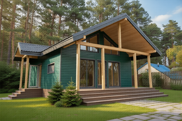 Каркасный дом 7х9 с верандой - Дачное строительство | Окна, балконы, лоджии